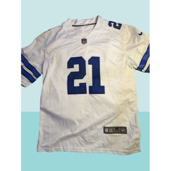 Official NFL Nike Ezekiel Elliott Home Jersey (White/Blue) Dallas Cowboys 21 - Picture 1 of 8